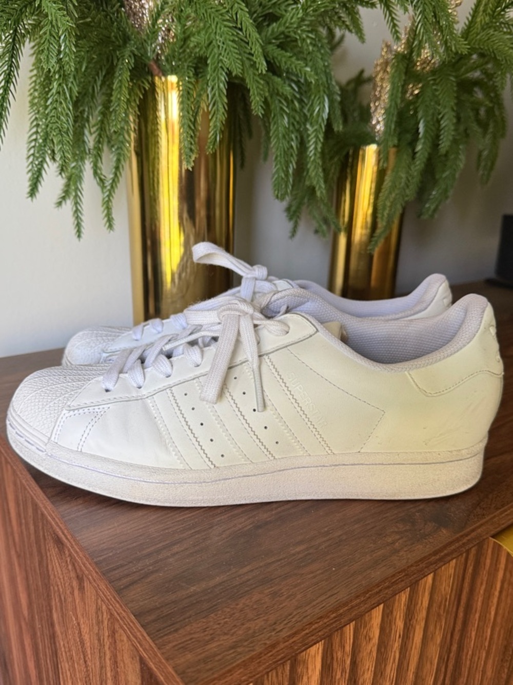 adidas Superstar White Low-Top Leather Sneakers